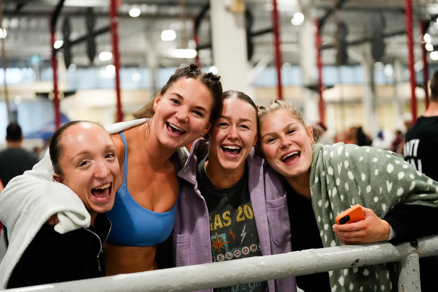 Athletes celebrating after the last heat